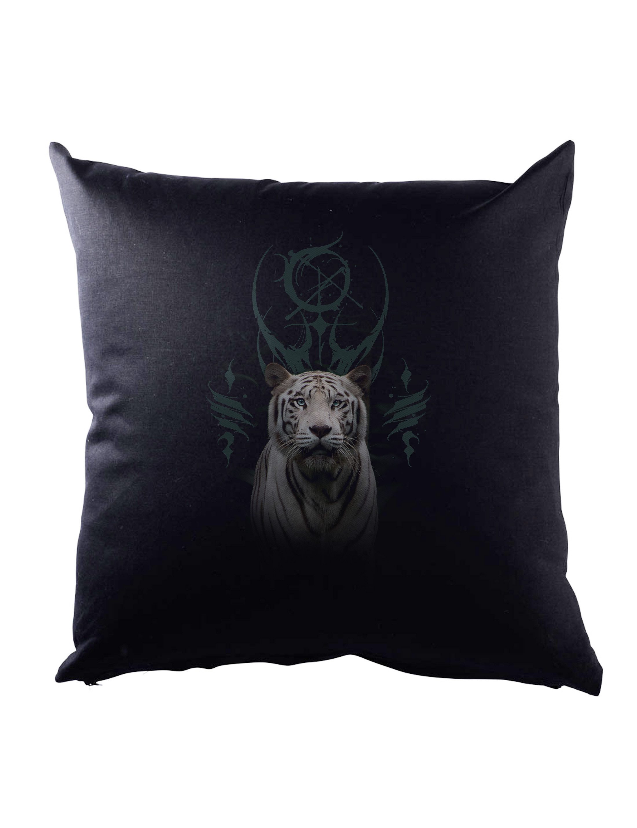 Urban Backwoods Dekokissen White Tiger Dekokissen Weisser Tiger Tier Animal Mystic Mystisch, Tattoo Cat Katze Art