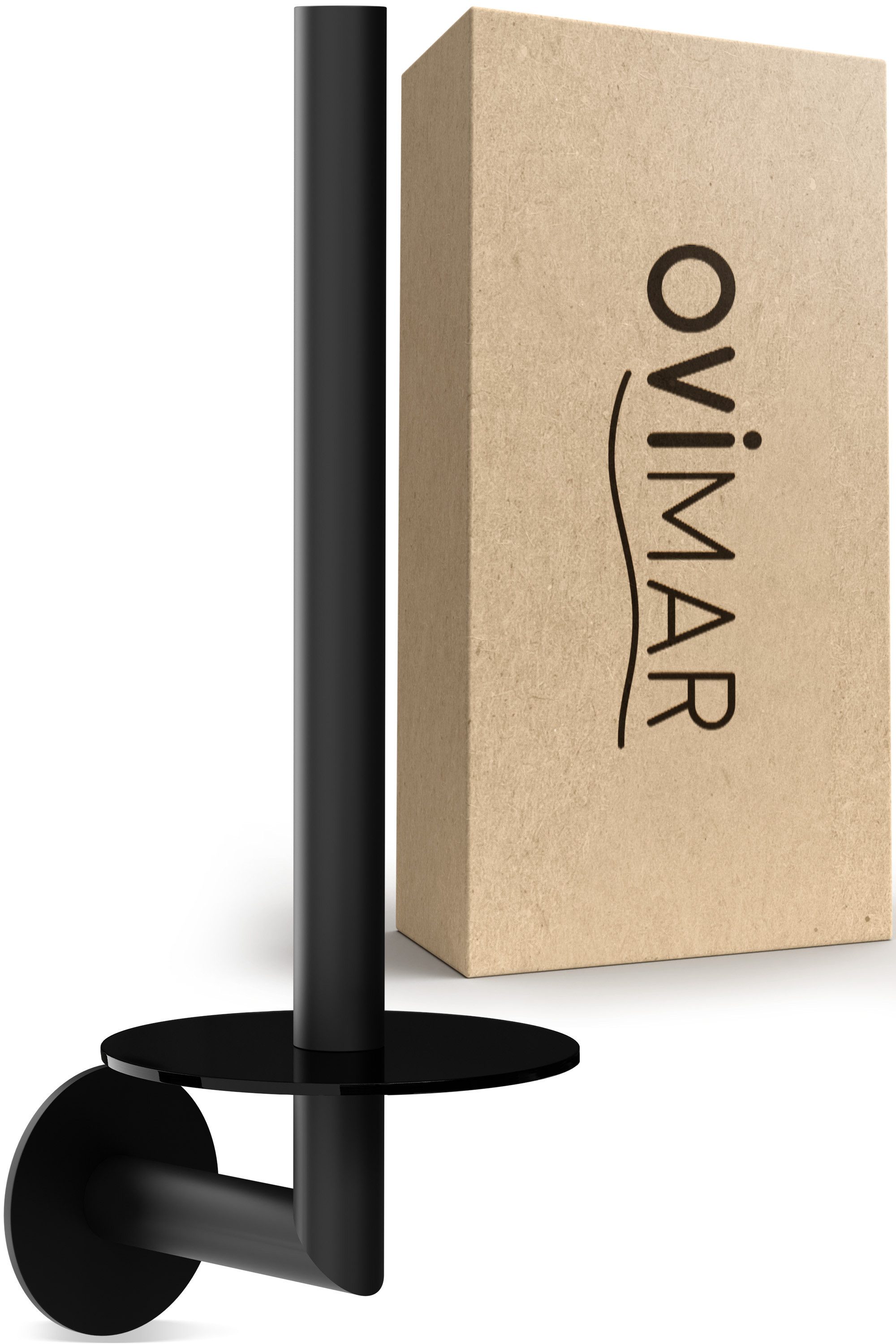 ovimar Toiletten-Ersatzrollenhalter Runde (1-St), aus Edelstahl in Schwarz günstig online kaufen