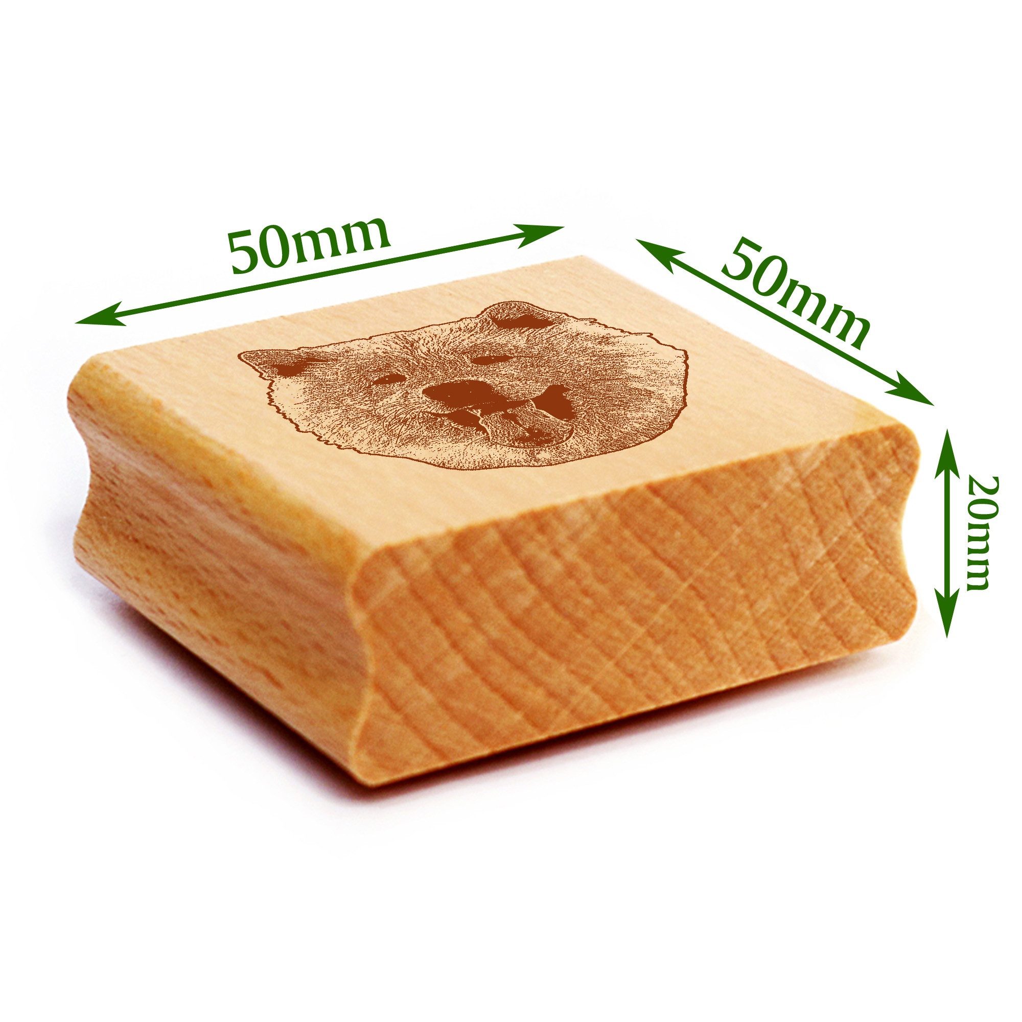 Thumbnail - Dekolando Stempel Motivstempel Eurasier Kopf Stempel Hund Holzstempel 45 x 48 mm