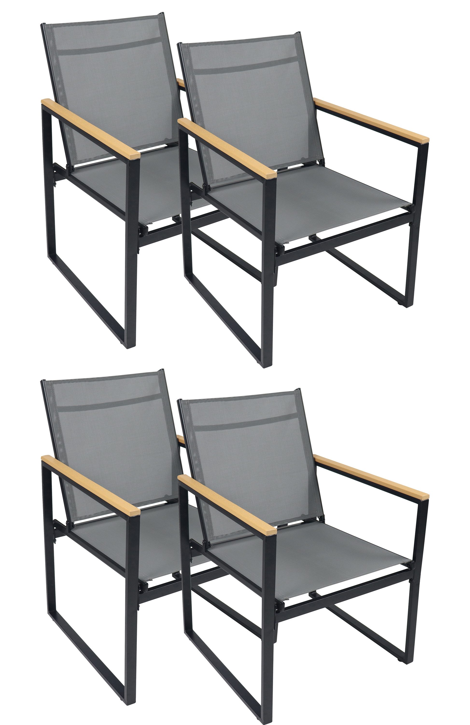 VCM Gartenstuhl 4-tlg. Gartenstuhl Balkonstuhl Lounge Volasi