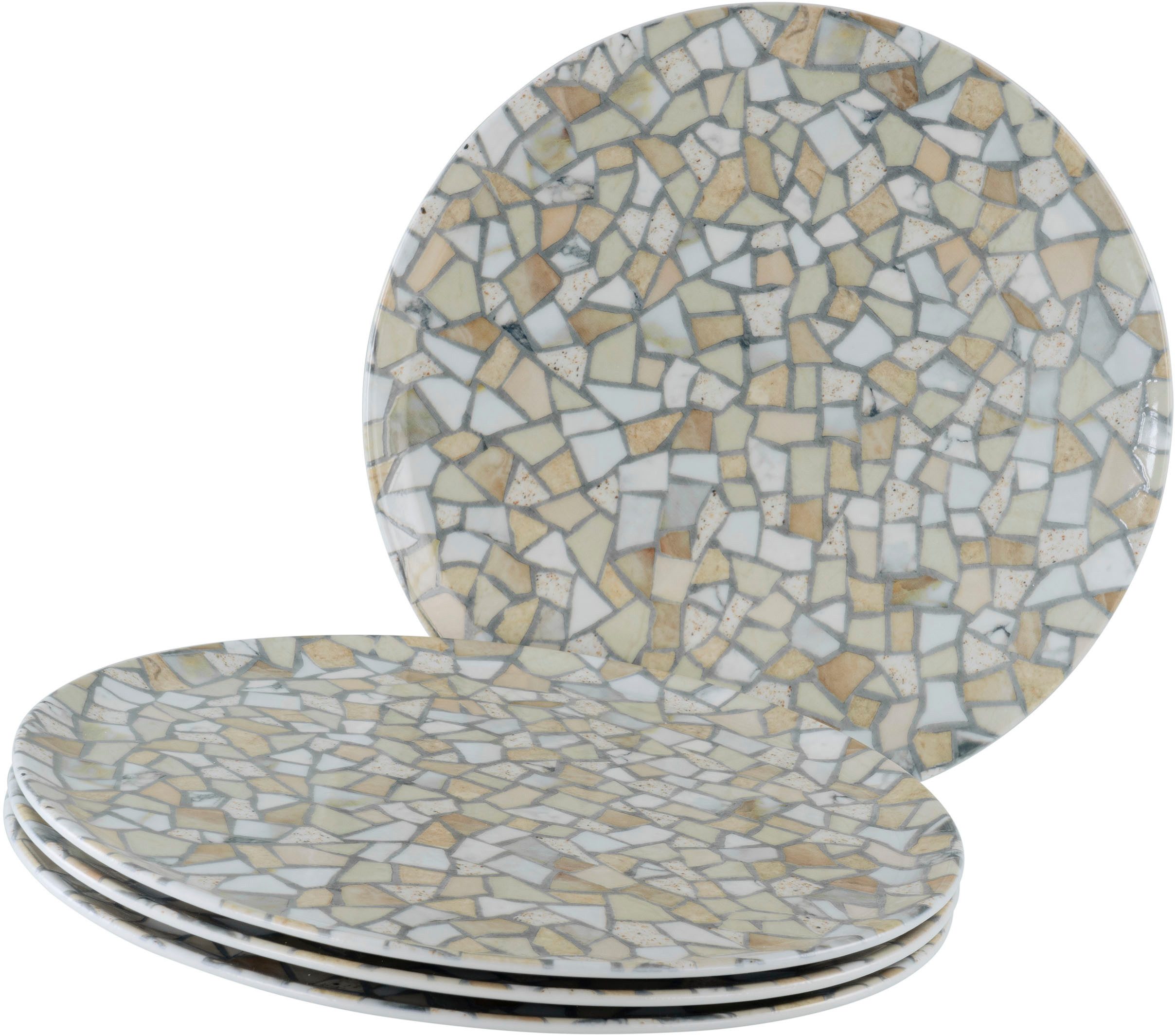 CreaTable Pizzateller Stone Collection Siena, Teller-Set, 4-tlg., (4 St), Italienische Eleganz, Vielseitig einsetzbar