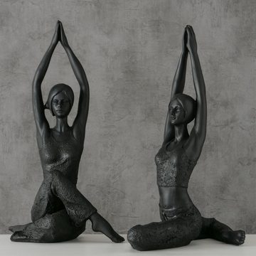 BOLTZE Dekofigur 2er Set "Marysa" aus Kunststoff in schwarz, Yogafigur (2 St)