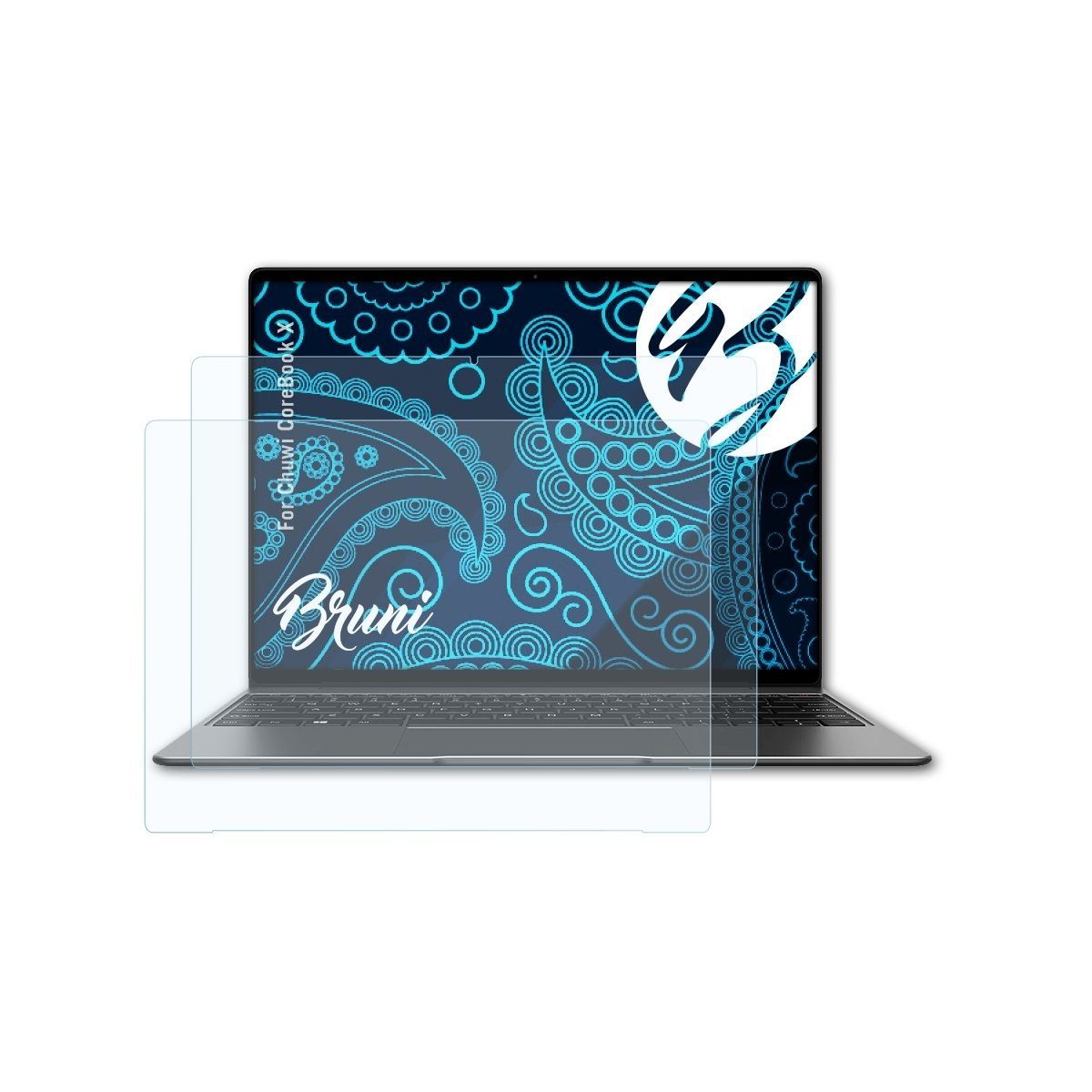 Bruni Schutzfolie Glasklare Displayschutzfolie für Chuwi CoreBook X, (2 Folien), praktisch unsichtbar