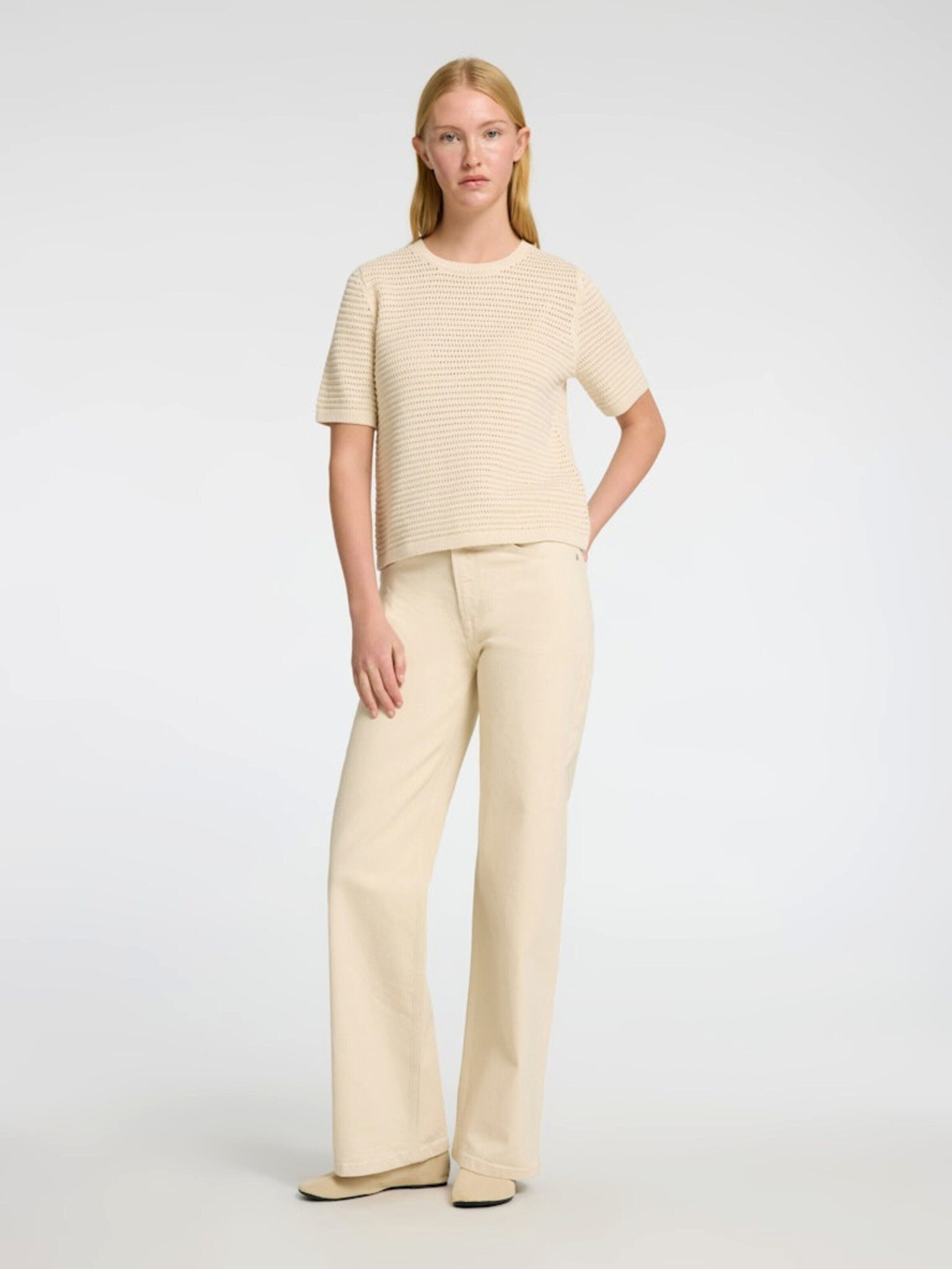 Selected Strickpullover SLFVinna (1-tlg) Lochmuster