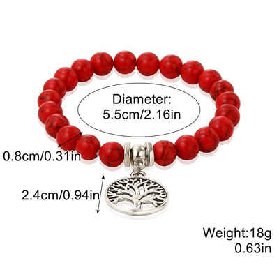 ZanMax Charm-Armband Boho Ethno-Stil Türkis Armband Perlenarmband Damen Set (1-tlg)
