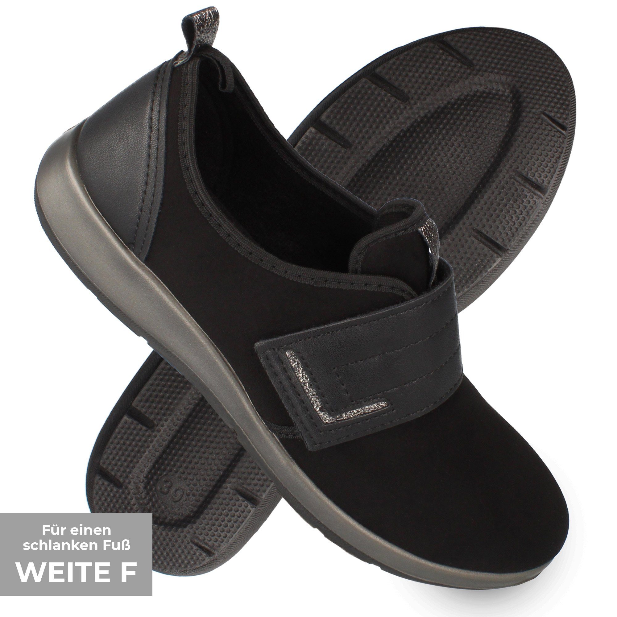 Dr. Orto Olbia für schmale Füße Damen mit Klettverschluss Sneaker Ballerina, Slip-On