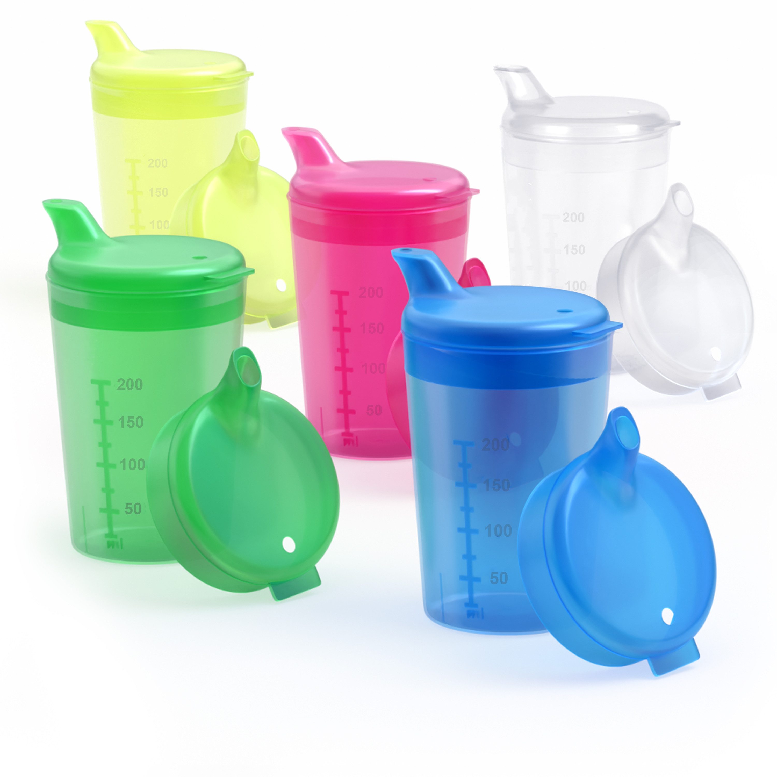 Horn Medical Schnabelbecher 5er Pack Horn Medical Schnabelbecher 250ml alle Farben, 5-tlg., lebensmittelechtes Polypropylen (PP), bunte & leicht erkenn-/greifbare Optik/Haptik, spülmaschinenfest