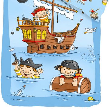 Kinderbettwäsche Piratenschiff, ESPiCO, Renforcé, 2 teilig, Digitaldruck, Seeräuber, Piraten