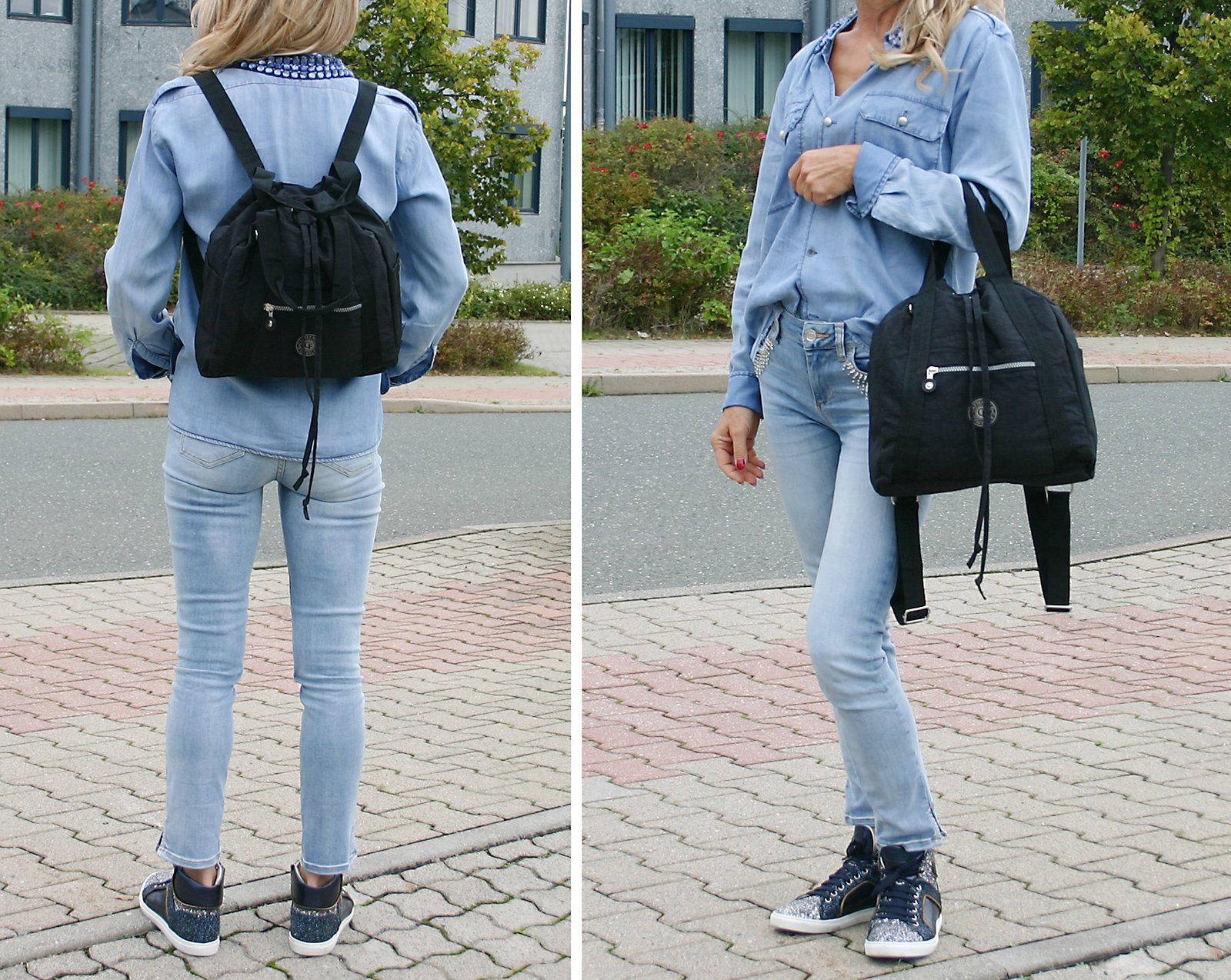 CF CATTERFELD Cityrucksack und Handtasche in Einem, 2in1 leichter Freizeitrucksack/Schultertasche, Leicht