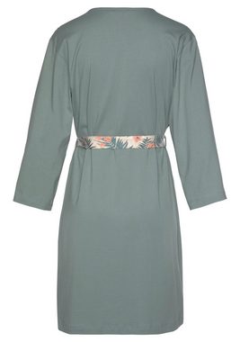 LASCANA Kimono, Kurzform, Single-Jersey, Gürtel, in uni und Allover-Druck