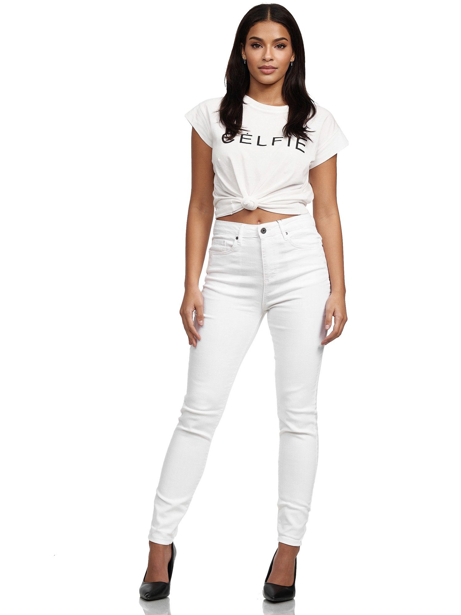 Tazzio High-waist-Jeans F107 Damen Skinny Fit Jeanshose