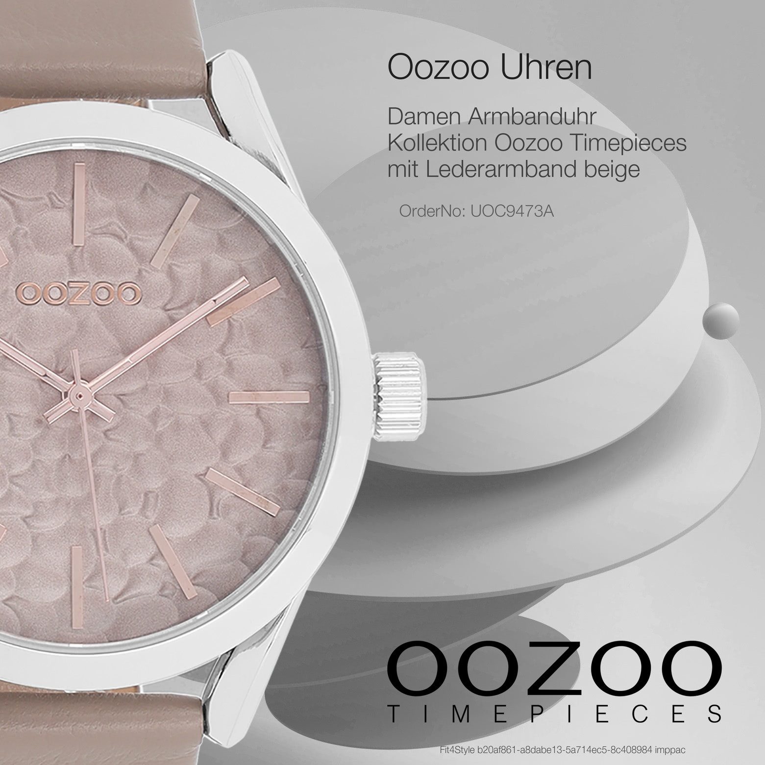 OOZOO Quarzuhr Oozoo Damen Armbanduhr Timepieces Analog, (Analoguhr), Damenuhr rund, groß (ca. 43mm) Lederarmband, Fashion-Style