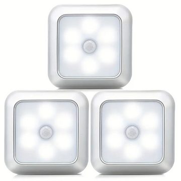 Bifurcation LED Nachtlicht 1 Stück 6LED Sensor Nachtlicht kabellos geeignet für Schlafzimmer Flur, Funktionale Beleuchtung und dekoratives Element für Wohnräume.