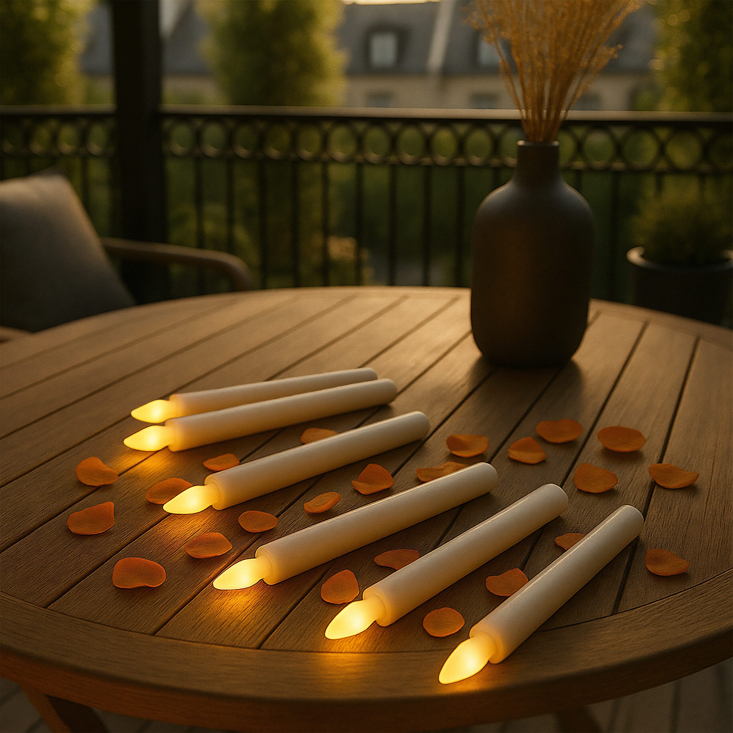 relaxdays LED-Kerze LED Stabkerzen mit Timer 6er Set