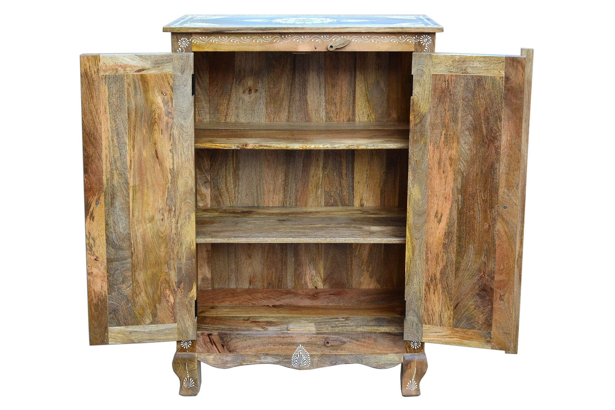 Home affaire Highboard Gullaba, Kommode, Hand bemalt, Breite/Höhe 80/120 cm