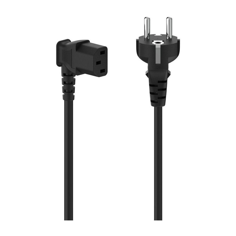Hama Netzkabel 90° 5m schwarz für Kaltgeräte Netzkabel