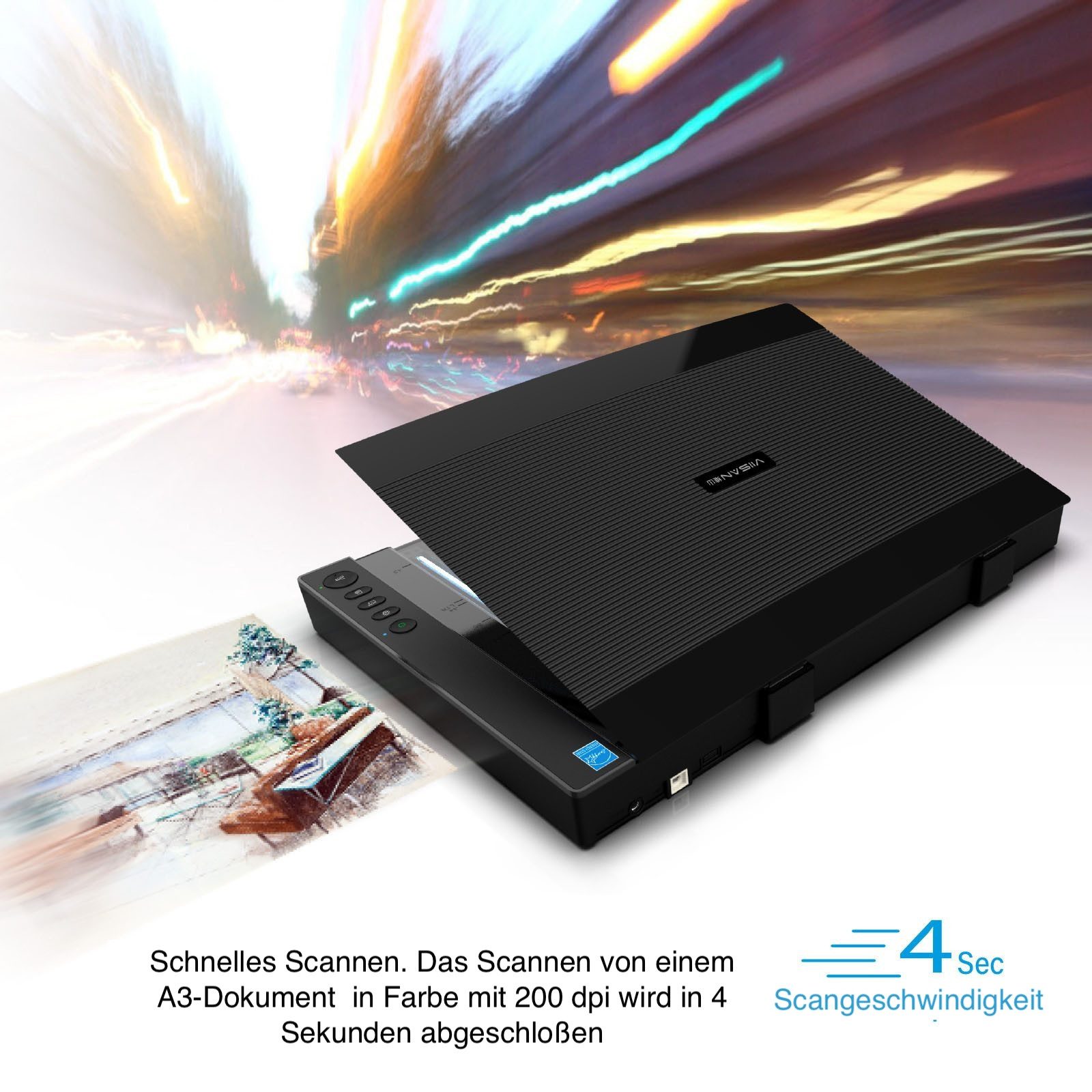 Viisan Hochauflösender und Schneller Dokumentenscanner, Fotoscanner Flachbettscanner