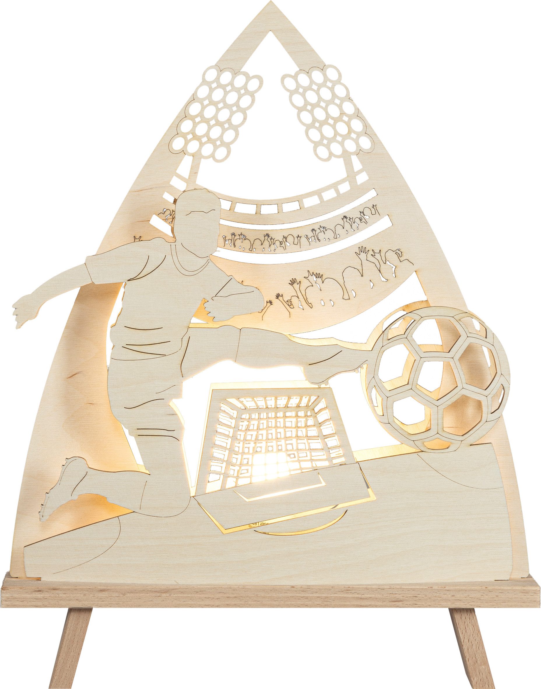 SAICO Original LED Schwibbogen Deko-Lichterspitze, Fußballfreunde, inkl. einem LED-Leuchtmittel, warmweiß, BxHxT: 30x41x6 cm