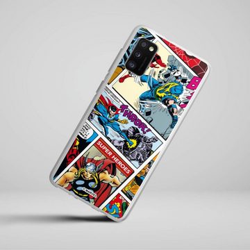 DeinDesign Handyhülle Marvel Retro Comic Blue, Samsung Galaxy A41 Silikon Hülle Bumper Case Handy Schutzhülle
