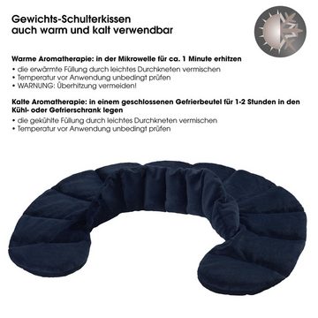 aqua-textil Nackenkissen Gewichts-Schulterkissen Nackenkissen Tonperlen mit Kragen dunkelblau