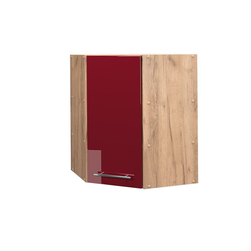 Vicco Eckhängeschrank Fame-Line, Bordeaux Hochglanz/Goldkraft Eiche, günstig online kaufen