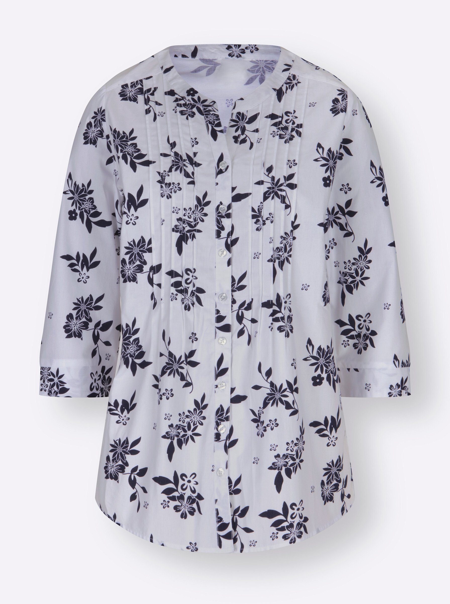 Sieh an! Klassische Bluse Longbluse 3/4-Arm