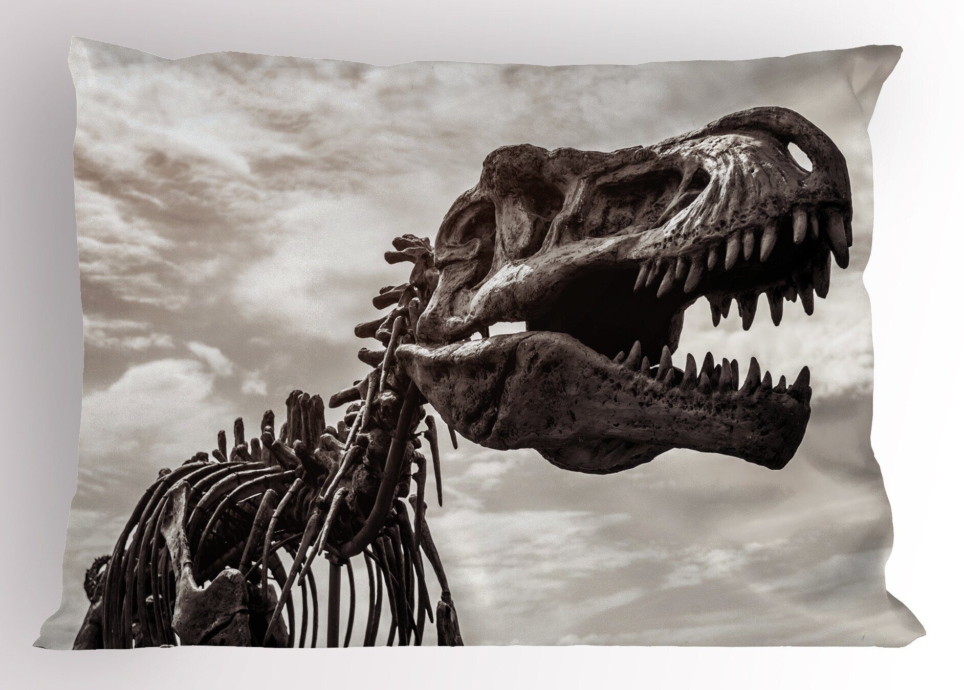 Dekorativer Abakuhaus Rex Kopfkissenbezug, Skelett Dinosaurier-Überreste (1 Size T Kissenbezüge Gedruckter Stück), Standard
