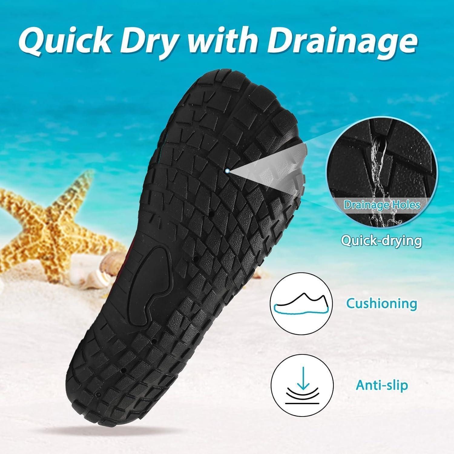 LuxusKollektion Wasserschuhe Damen Herren Strandschuhe 40 EU Schwarz Rosen Rot Wasserschuh