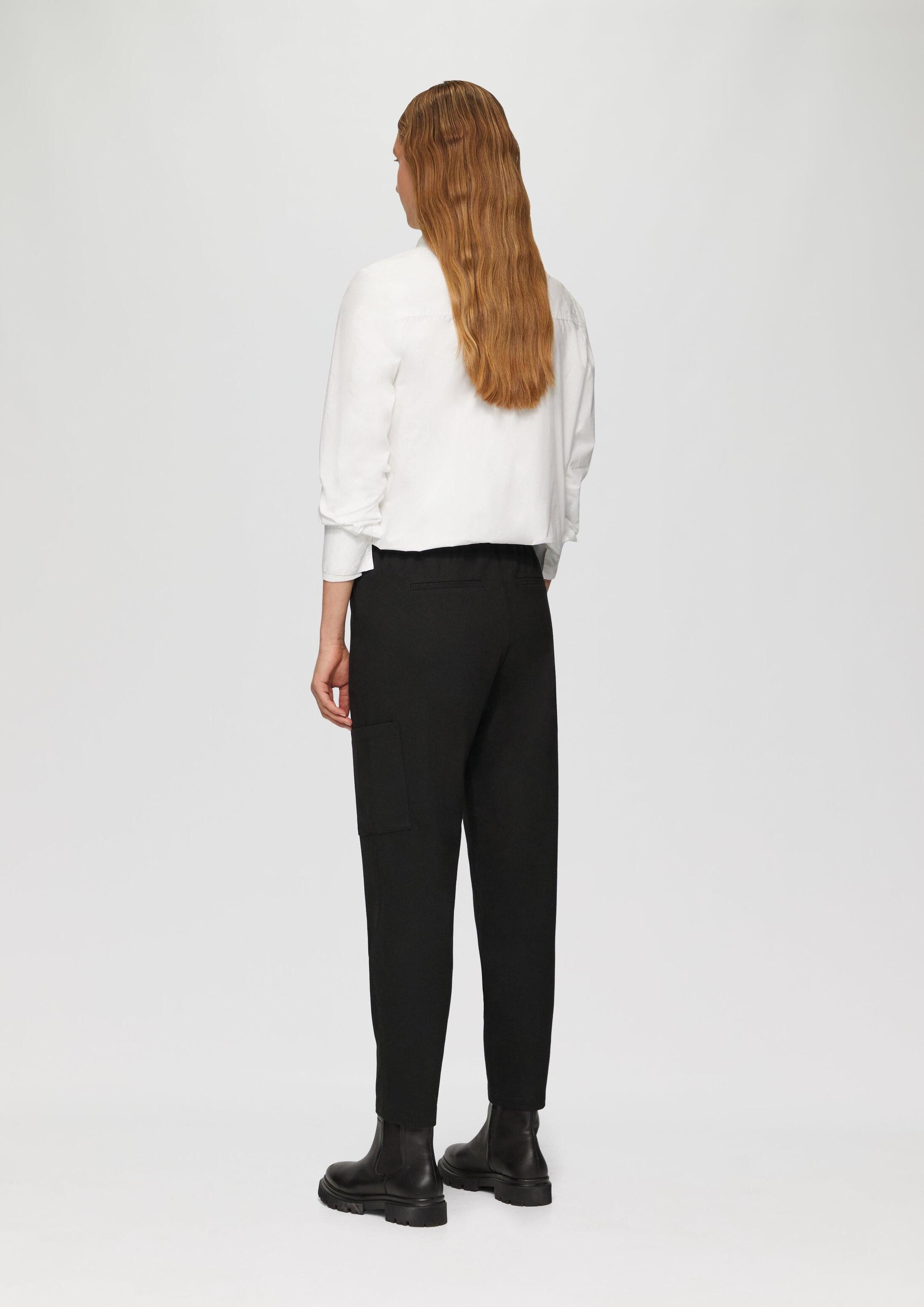 s.Oliver 7/8-Hose Hose Twill-Hose mit Cargotasche und Elastikbund