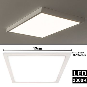 etc-shop LED Deckenleuchte, LED-Leuchtmittel fest verbaut, Warmweiß, 6x LED Decken Panel Aufbau Lampe Arbeits Zimmer Beleuchtung ALU