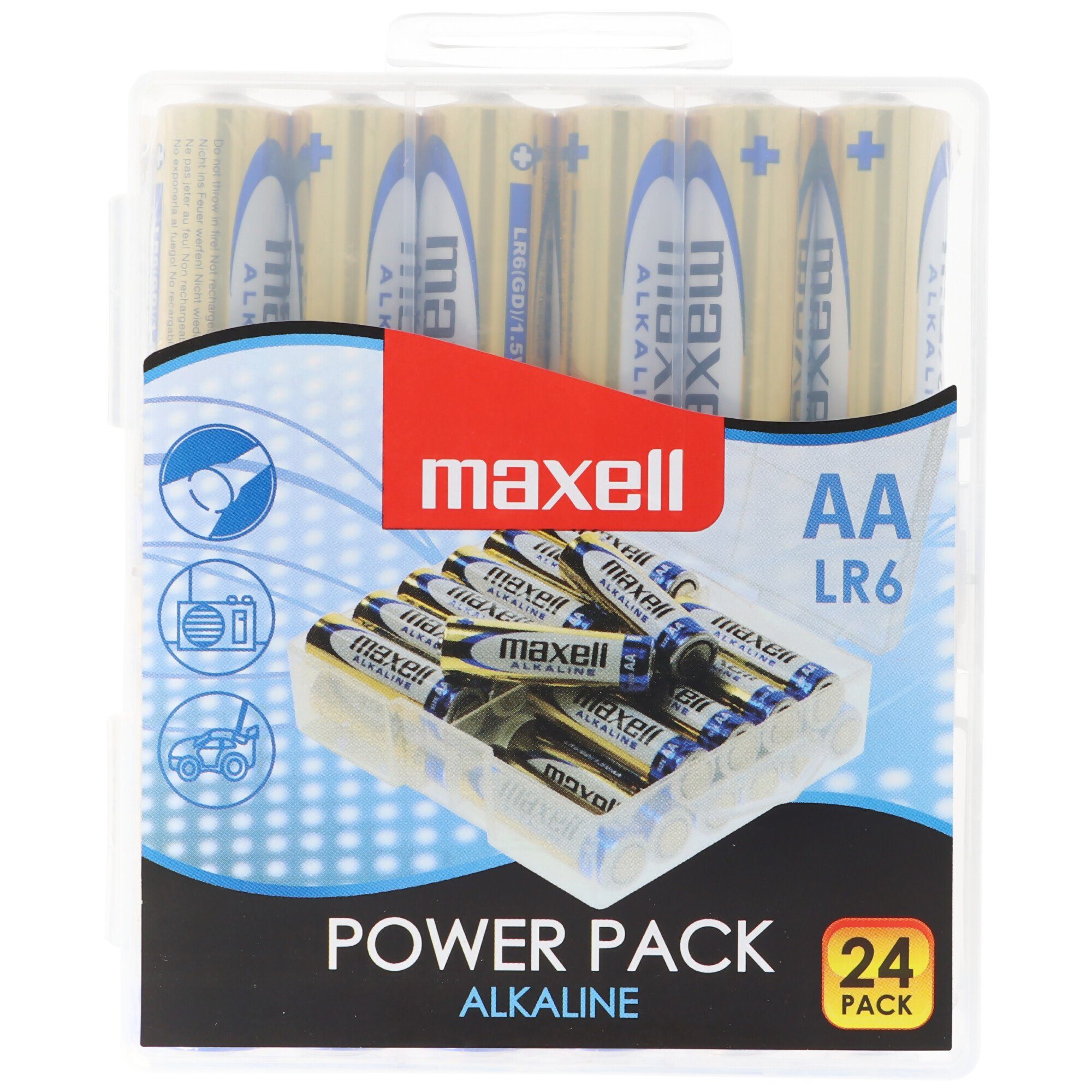 Aufbewahrungsb Batterie, Mignon AA 24er Maxell V) inklusive Sparpack Batterien LR6 Maxell (1,5