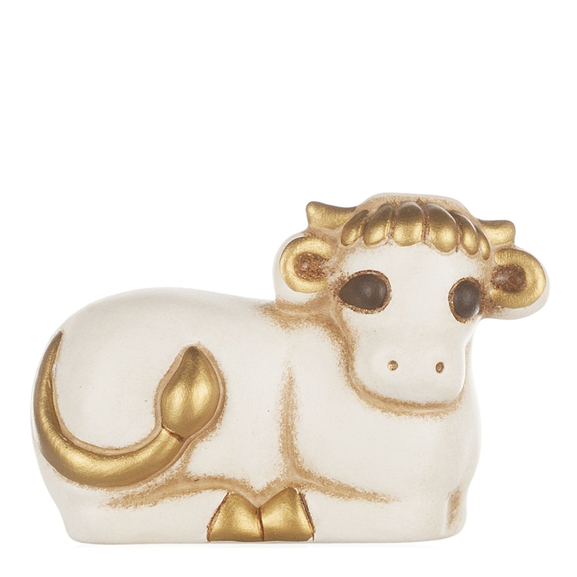THUN SpA Krippenfigur Thun Ochse Klassische Krippe Weiß Krippchen L 7cm Beige Keramik (1 St), Krippenfigur