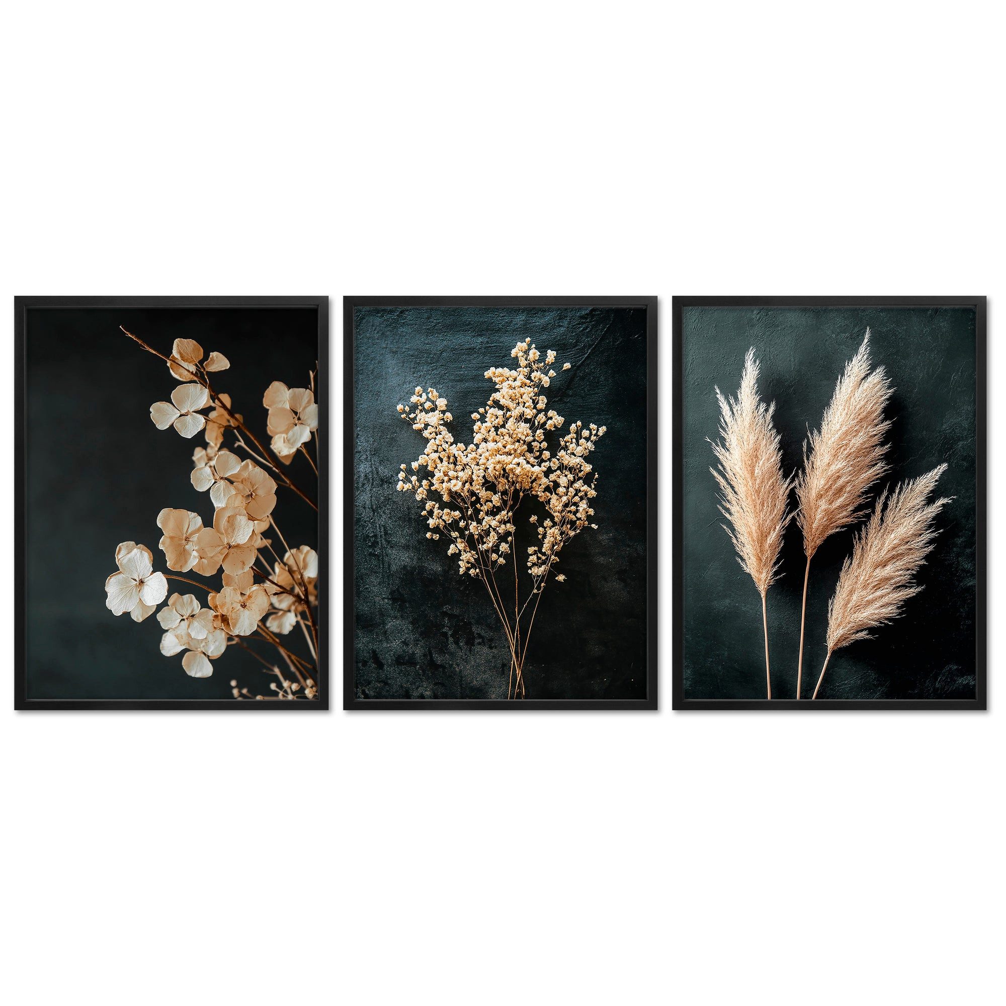 ARTFAVES Bilder-Collage Poster Set - Dark Flowers 1 - 3 Deko Wandbilder Tro günstig online kaufen
