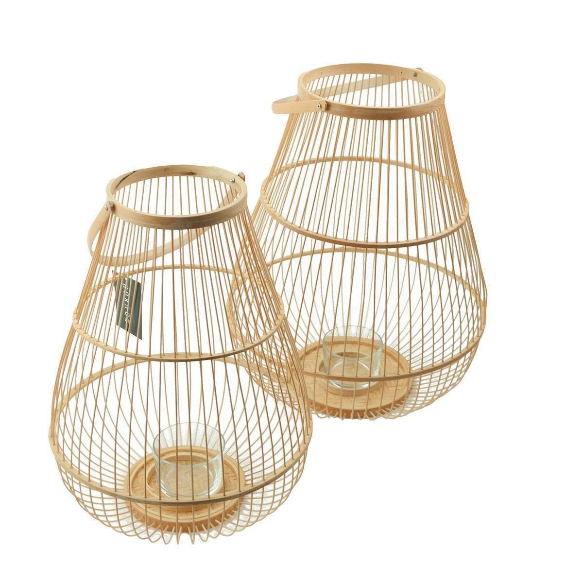 BOURGH Windlicht BOURGH Bambus Laterne 2er günstig online kaufen