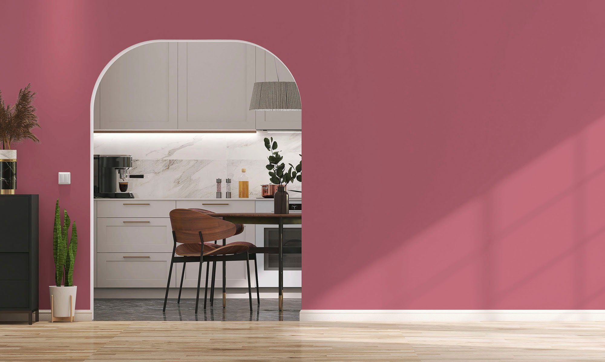 Flur Innenwandfarbe Premium Schlafzimmer, peachy peachy pink, Wandfarbe ideal Küche, Wohnzimmer, für A.S. Création Tuchmatt c2032 Farbwelt pink PURO und Pink