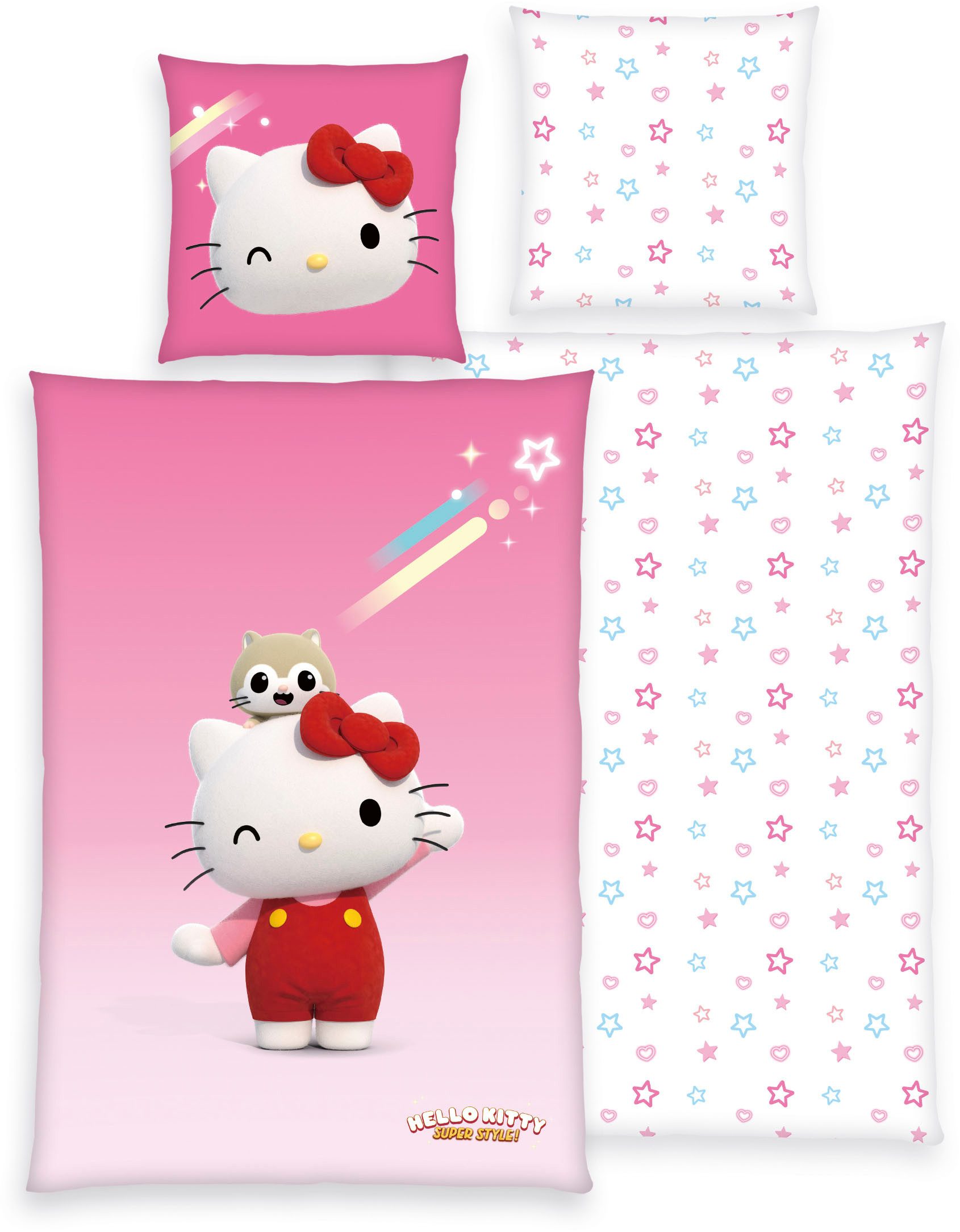 Bettwäsche Hello Kitty, Hello Kitty, Renforcé, 2 teilig, mit niedlichem Motiv