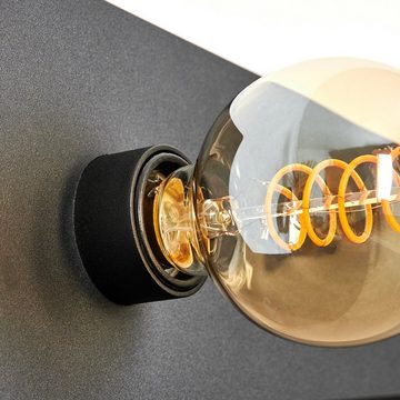 hofstein Wandleuchte moderne Wandlampe aus Metall in Schwarz, ohne Leuchtmittel, Wandspot m. Ablage, USB-Anschluß, 1xE27, ohne Leuchtmittel