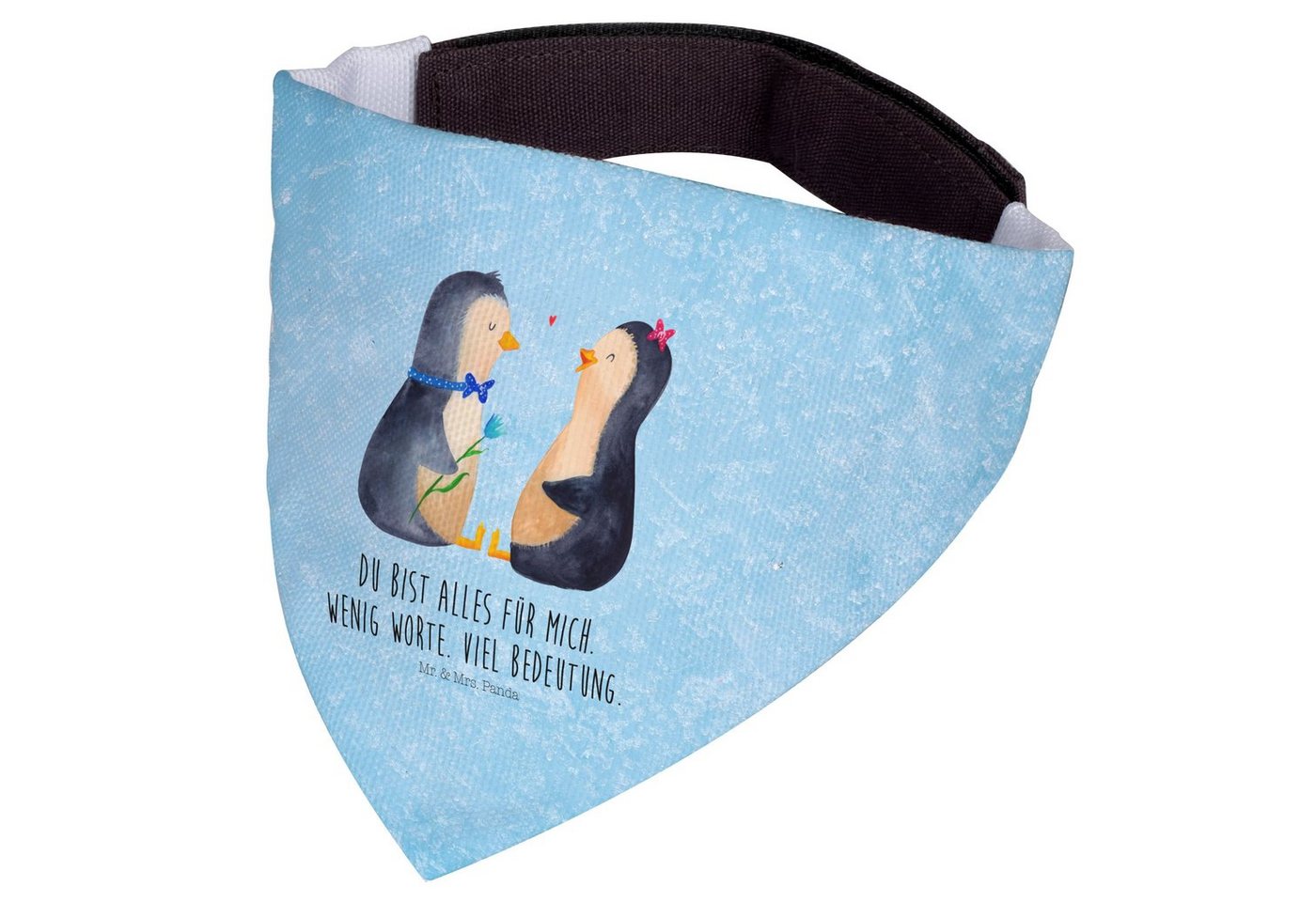Thumbnail - Mr. & Mrs. Panda Hundefliege Pinguin Pärchen - Eisblau - Geschenk, Liebespaar, Hundehalstuch, mitt, Polyester, Elegantes...