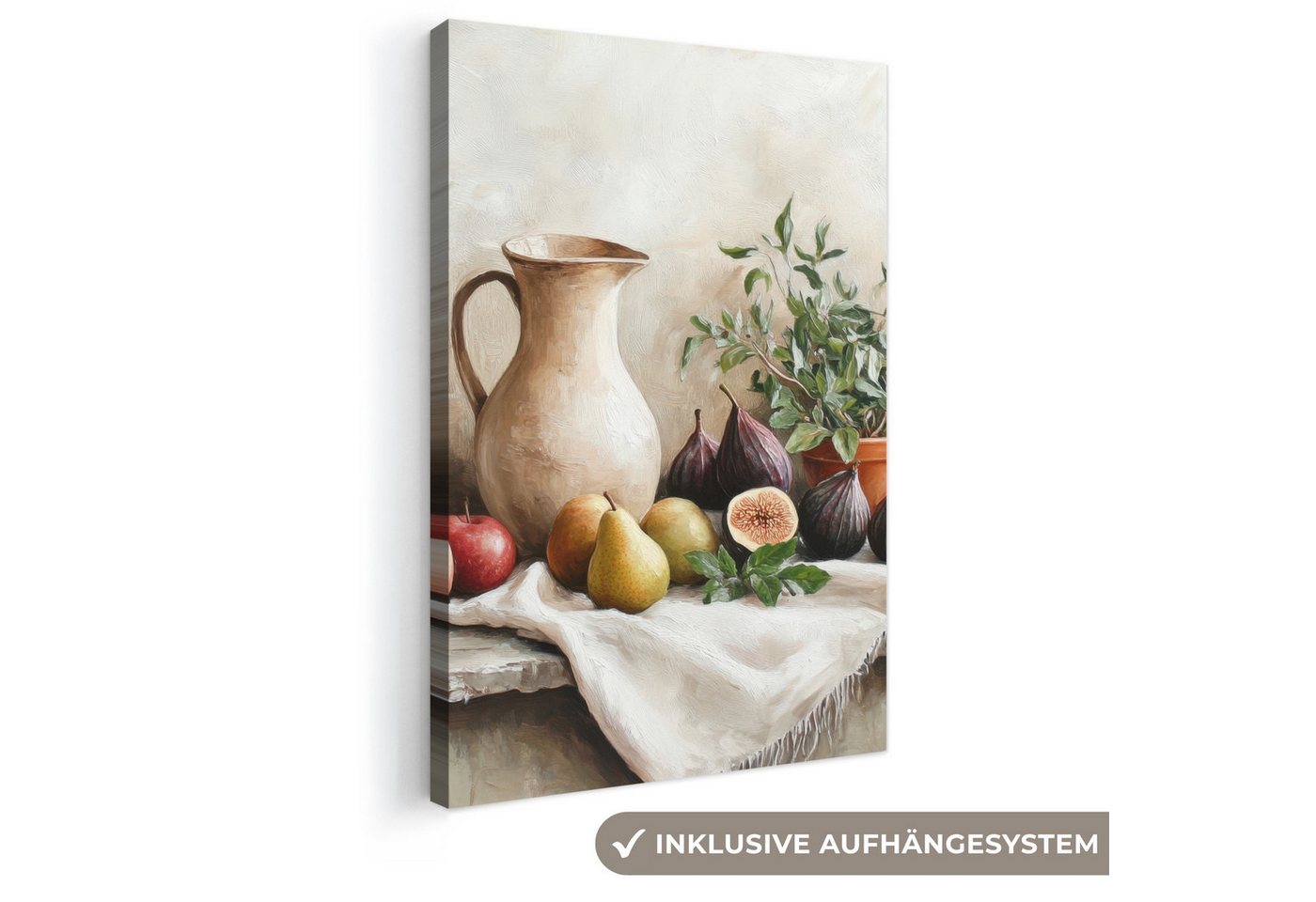OneMillionCanvasses® Leinwandbild Obst - Kräuter - Ländlich, Fotodruck (1 St), Leinwand Canvas Wandbild, Wanddekoration 20x30 cm