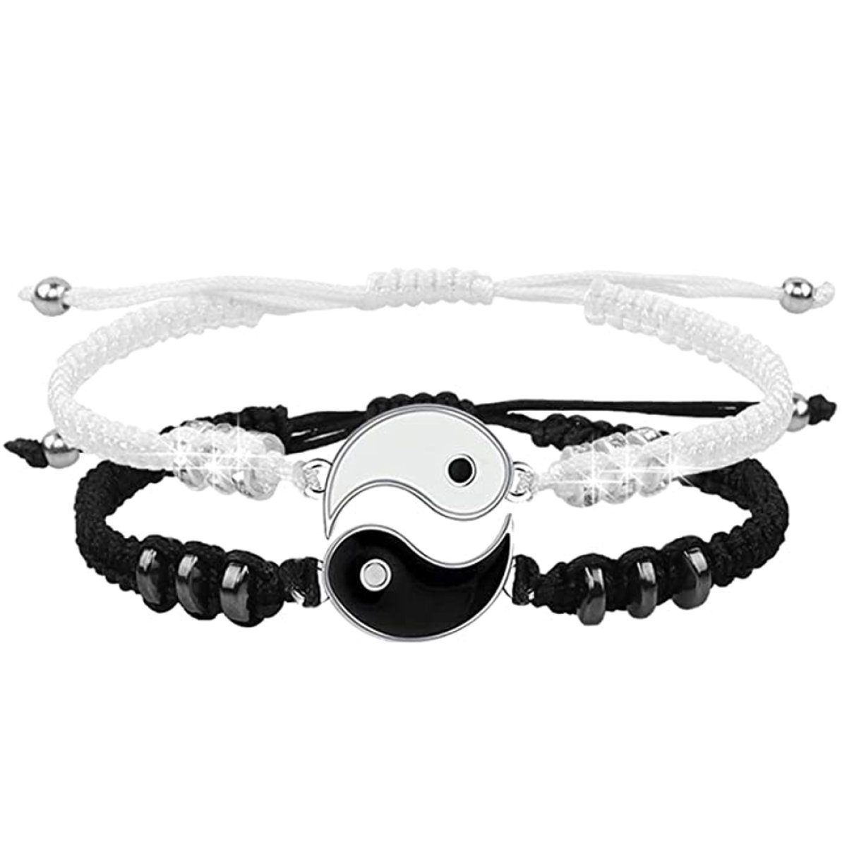 JedBesetzt Armband 2 Matching Yin Yang Verstellbare Schnur Armband für Paare und Freund Mehrfarbig 1