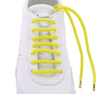 Tubelaces Schnürsenkel TubeLaces Schuhe Schnürsenkel farbenfrohe Schuhbänder Schnürbänder Happy Gelb