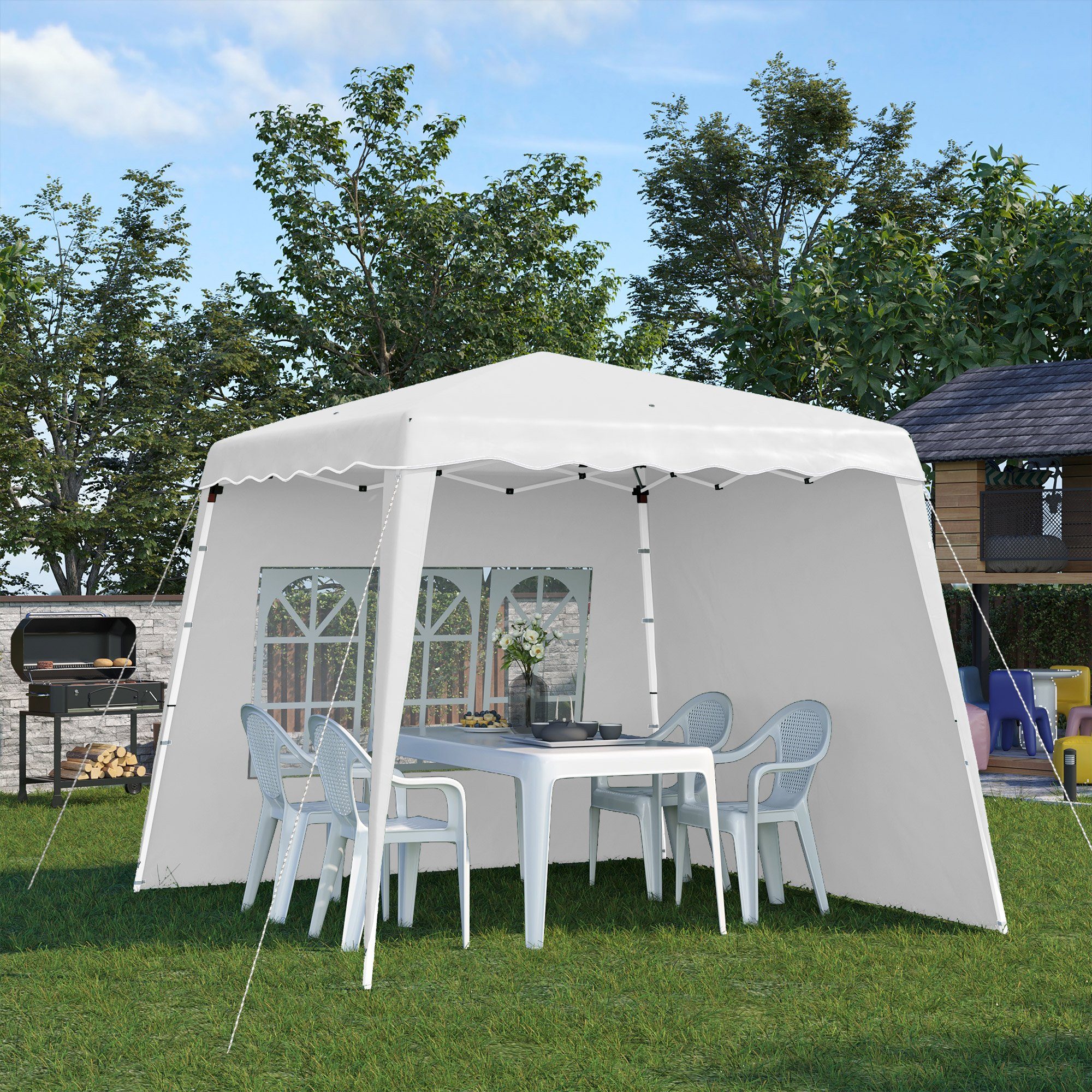Outsunny Faltpavillon 2,4 x 2,4m höhenverstellbar günstig online kaufen