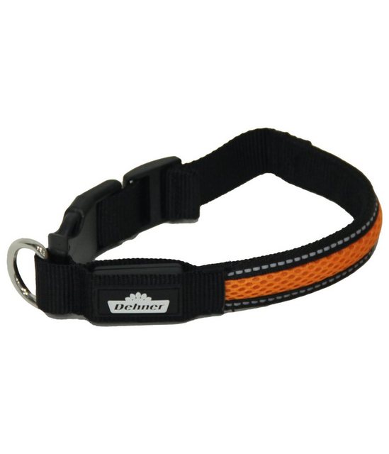 Dehner Hunde-Halsband LED Hundehalsband Collar, Mesh, schwarz/orange, Keine Angabe