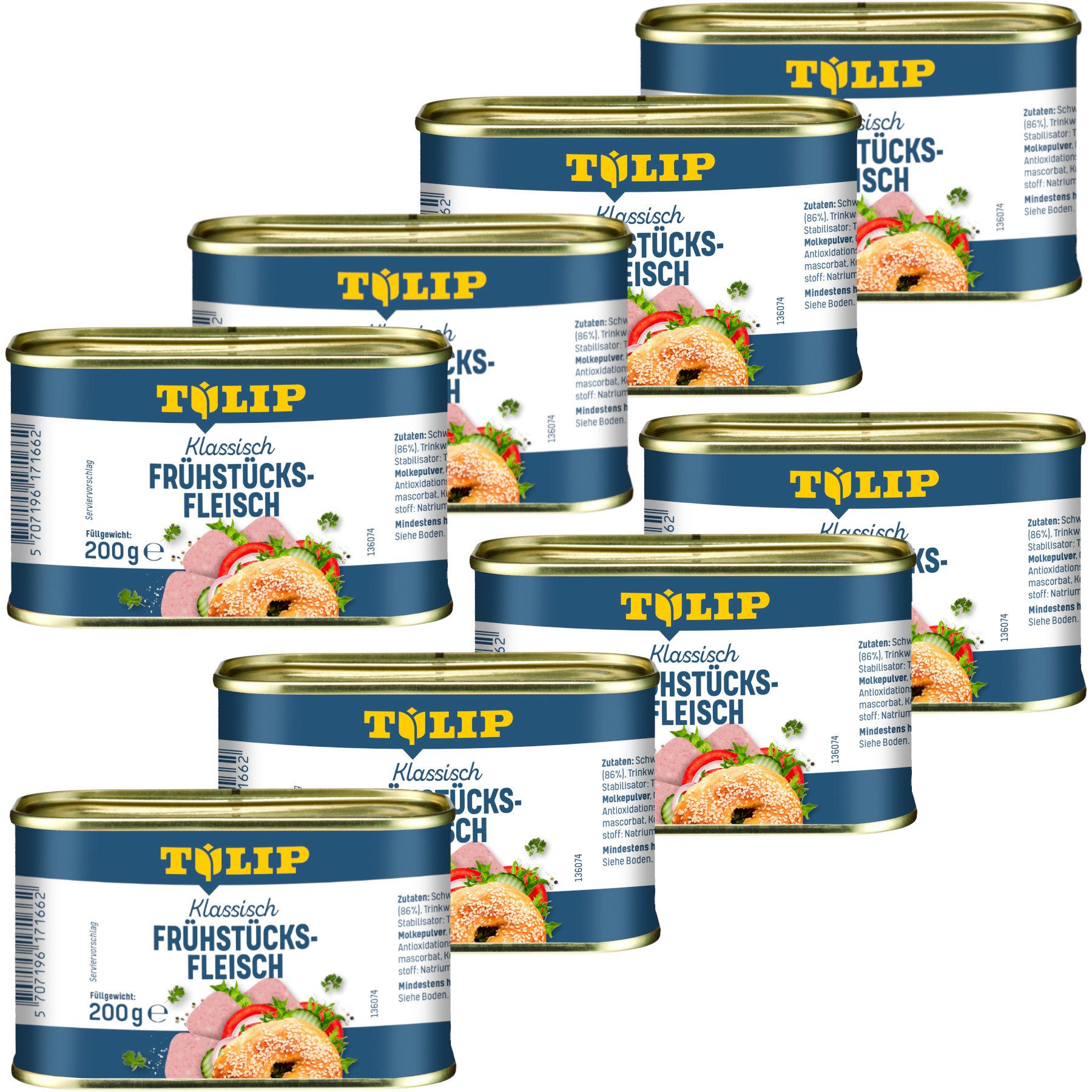TULIP Wurstkonserve Frühstücksfleisch 200g Original Dänische Delikatesse in Konservendose, 200 g, Frühstücksfleisch
