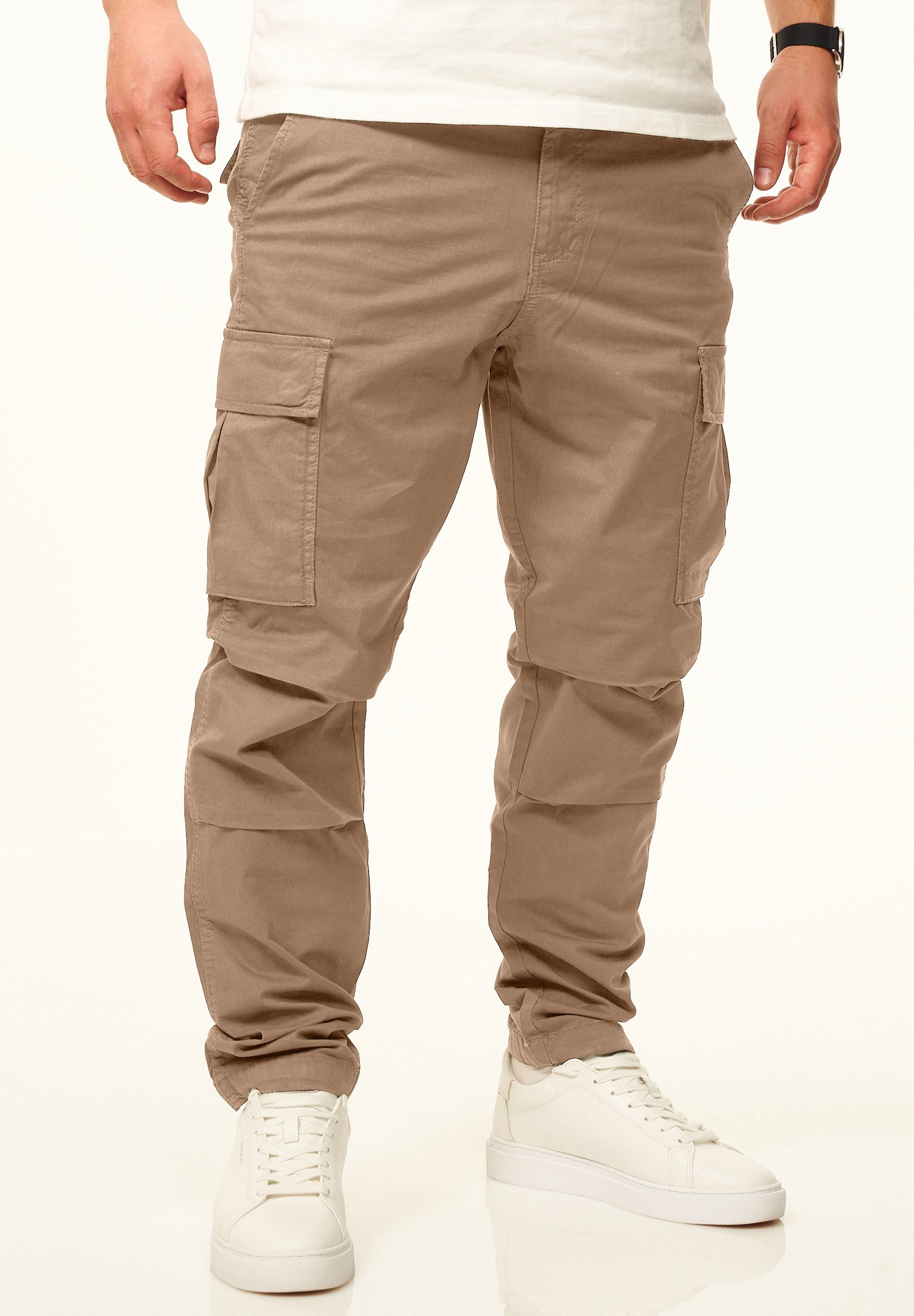 DAILY COTTON Cargohose als Stoffhose mit Stretch im Tapered Fit Chino Cargo Hose mit Gürtelschlaufen für Herren – Bild 3 von 5