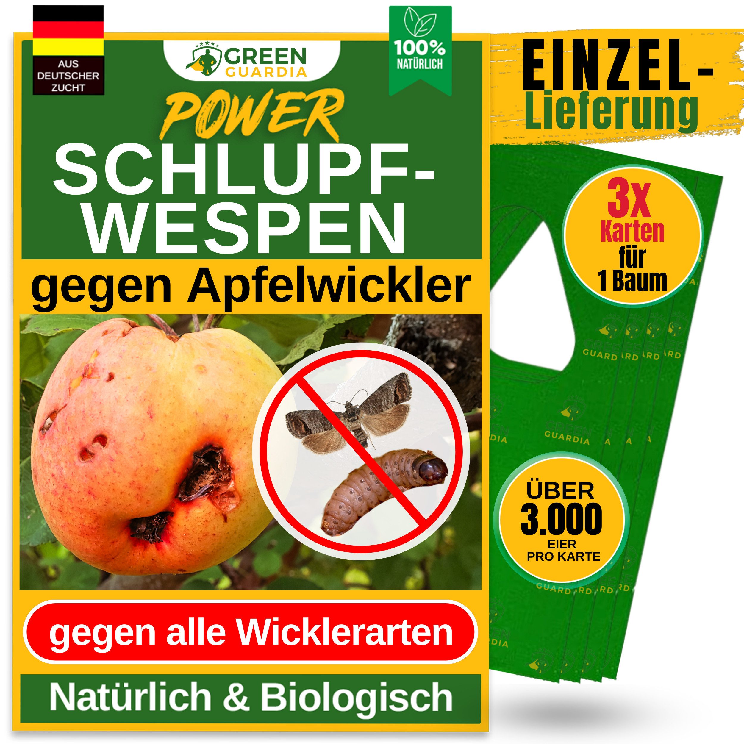 Insektenvernichter Schlupfwespen gegen Apfelwickler, 3-15 Karten -Einzellieferung-