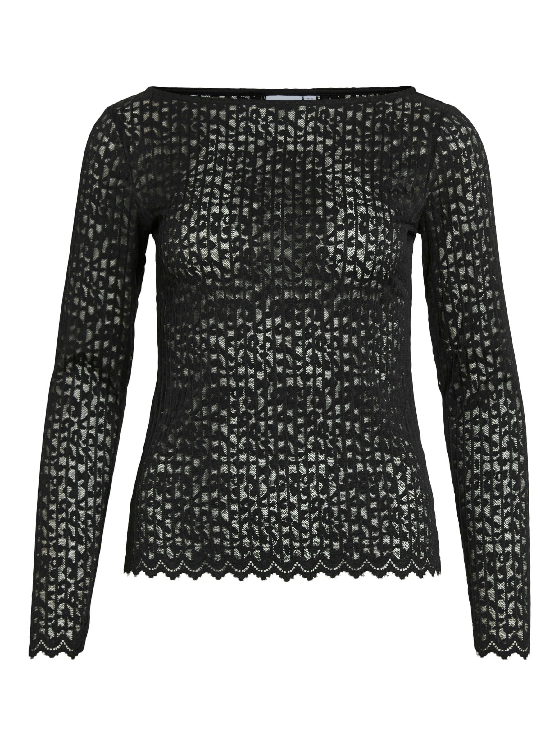 Vila Blusenshirt Spitzenmuster, Lange Ärmel, Elegante Optik (1-tlg) VIROMIN günstig online kaufen