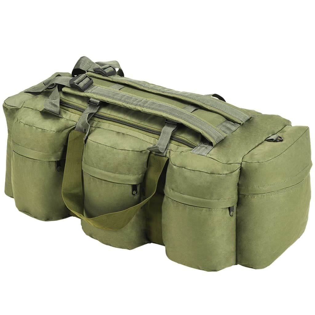 DOTMALL vidaXL Packsack 3-in-1 Seesack Armee-Stil 90 L Olivgrün
