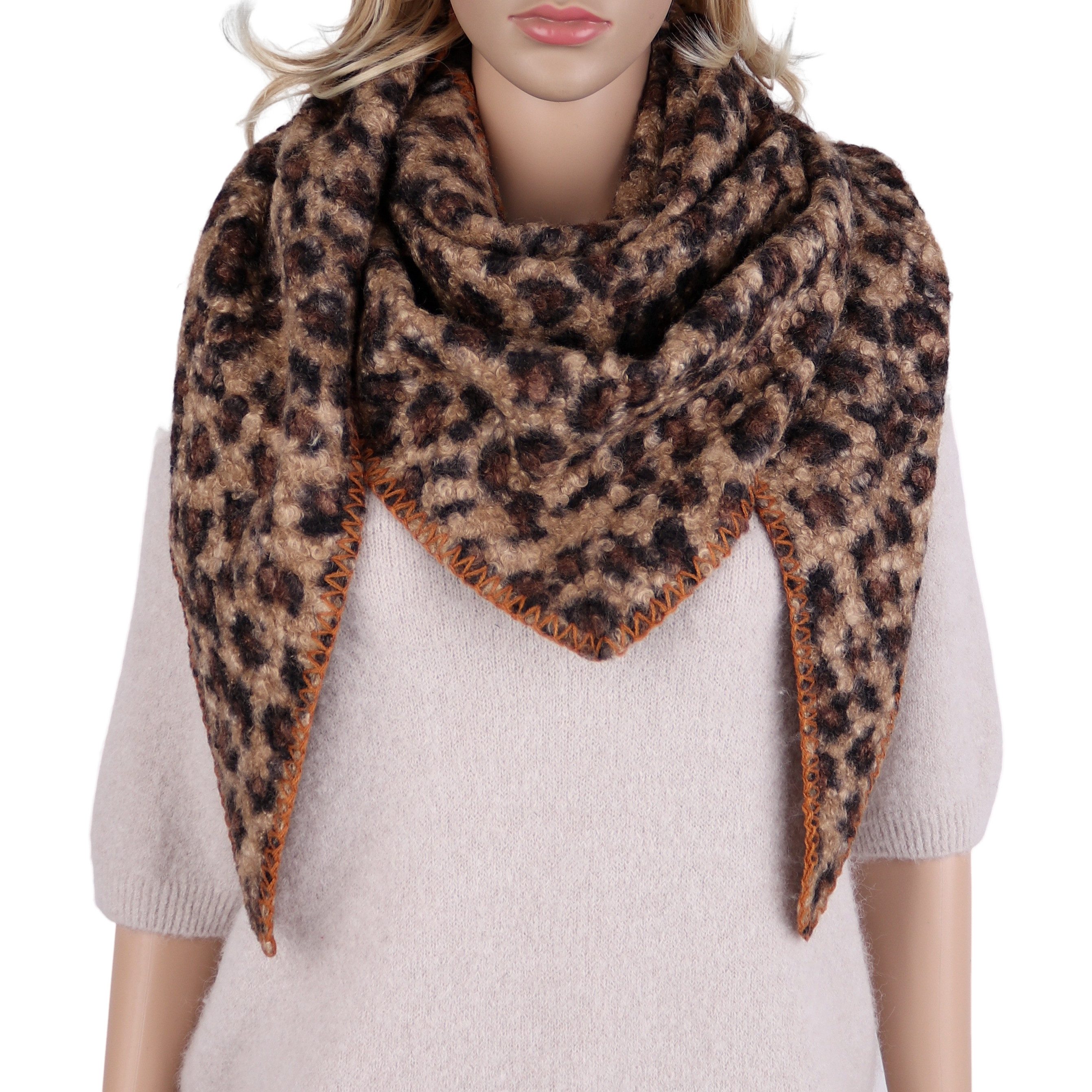 MIRROSI Dreieckstuch kuschliger und warmer Dreiecksschal ca.170x70cm, (Leo günstig online kaufen