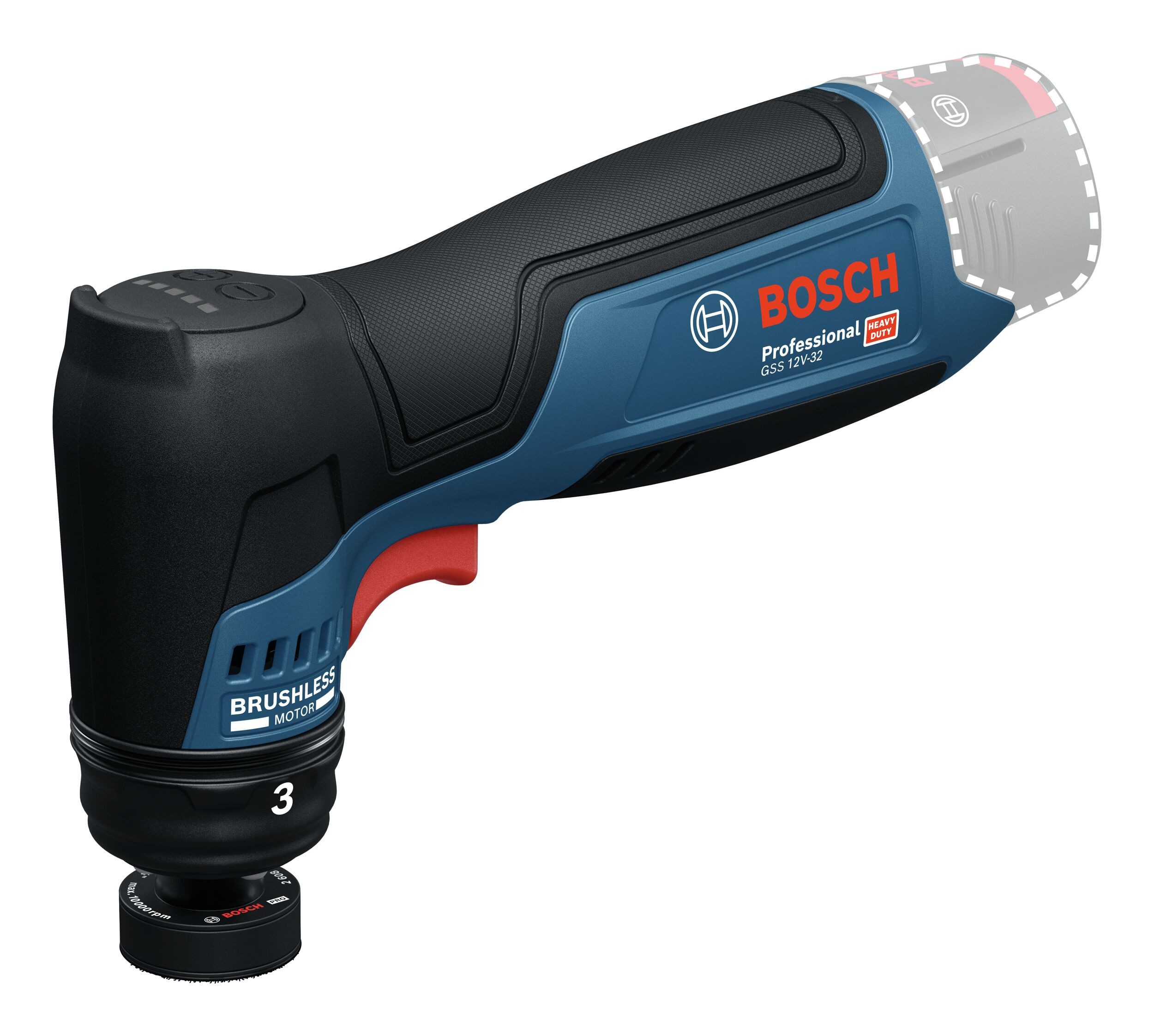 BOSCH Akku-Schwingschleifer GSS 12V-32, max. 8000 U/min, 16000 U/min, Ohne Akku - im Karton